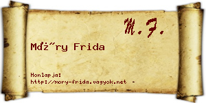 Móry Frida névjegykártya